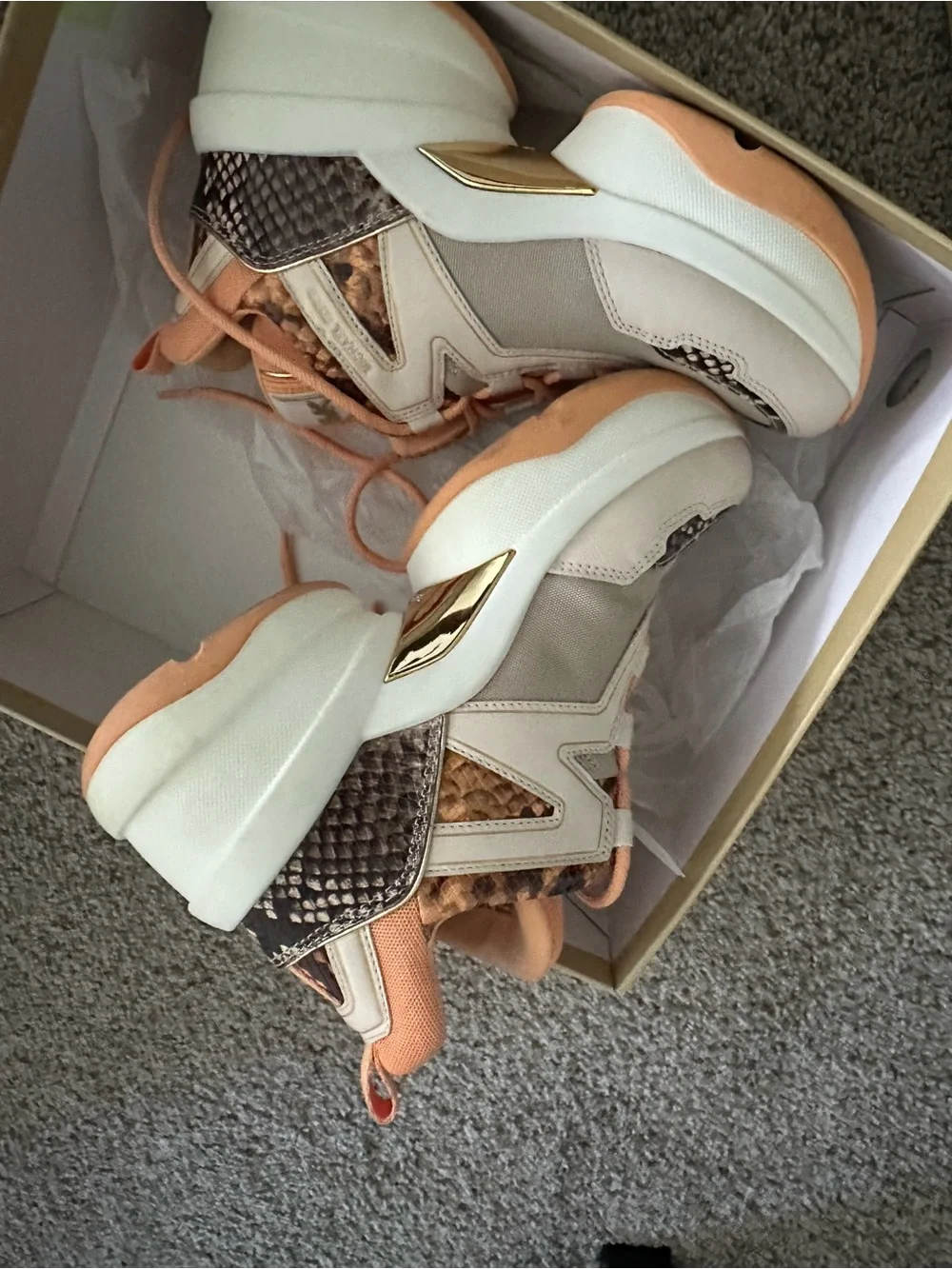 MK Chunky Neutral & Peach Women's Fashion Sneakers